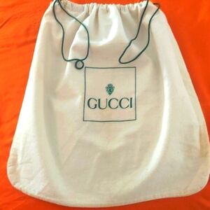 Authentic Vintage  Gucci Protective drawstring dust Cover Green Logo